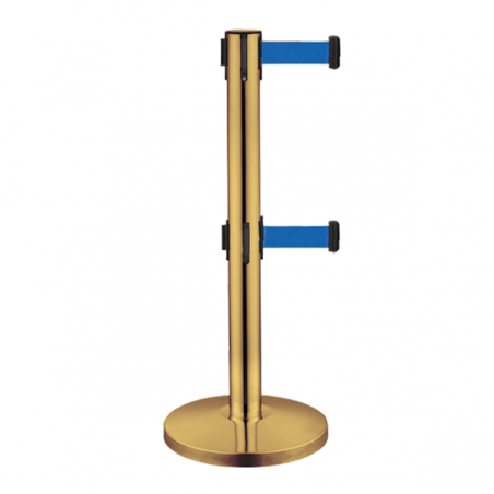 Poteau séparateur doré avec 2 rubans bleus