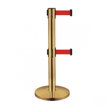 Goldener Trennpfosten mit 2 roten Bändern
