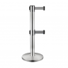 Poteau séparateur chromé avec 2 bandes grises
