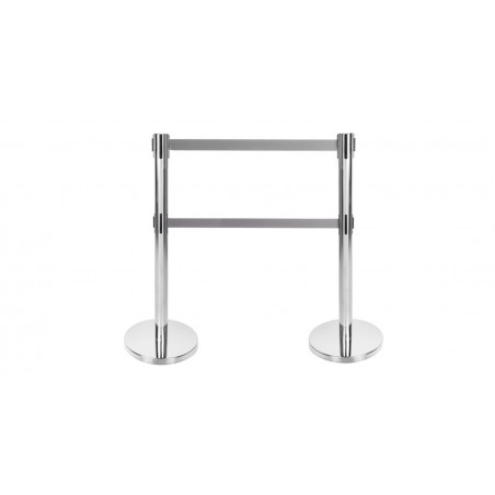 Chrom-Trennpfosten mit 2 grauen Bändern