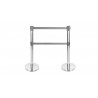 Poteau séparateur chromé avec 2 bandes grises