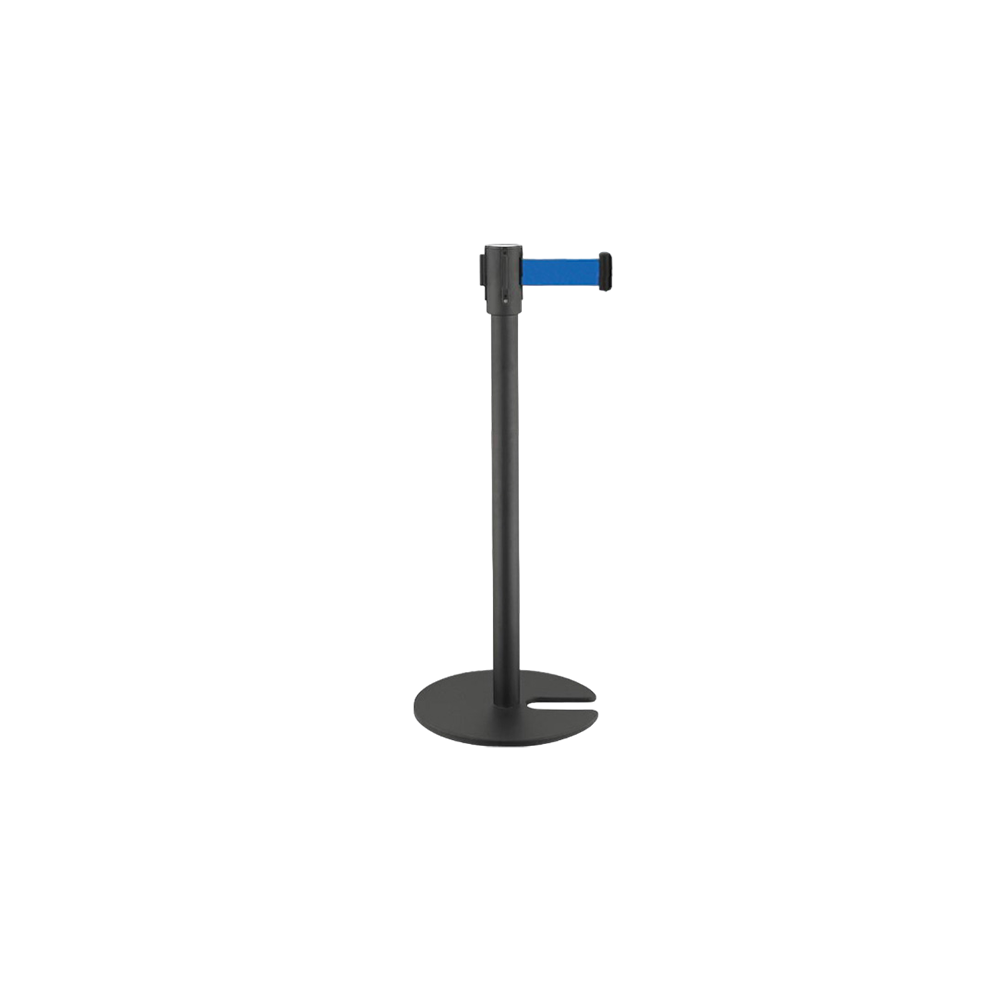 Poste Separador Preto com 1 Fita Azul