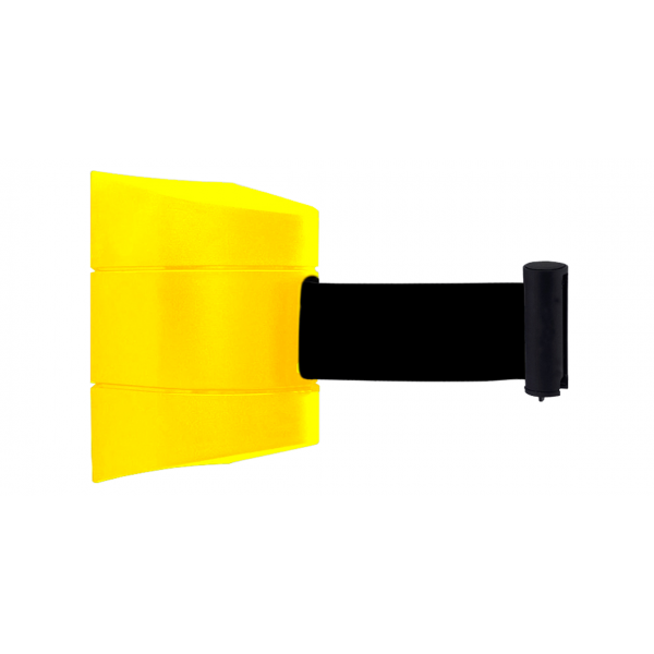 Enrolador de Parede Amarelo com Fita Preta 3m Enrolador de Parede Amarelo com Fita Preta 3m