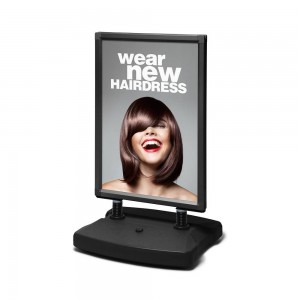 Black Windtalker Pavement Sign with Plastic Base