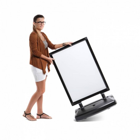 Panneau de chaussée Windtalker noir avec base en plastique