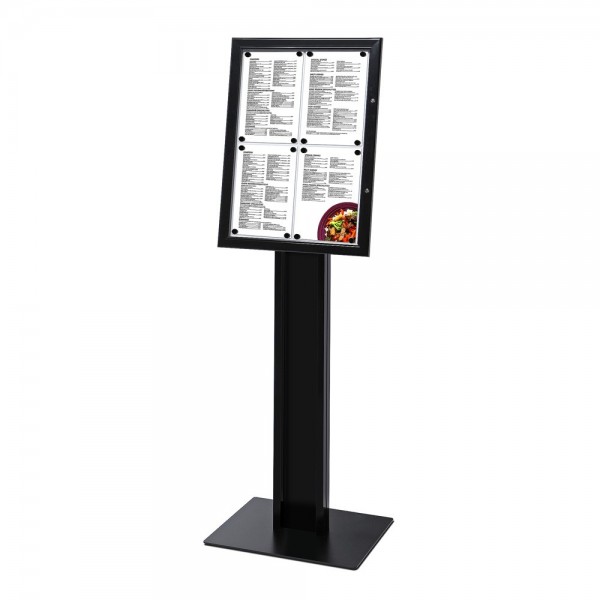 Support de menu noir 4xA4 / LED - Présentoir de menu | SignalShop