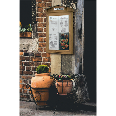 Expositor de menús rústico