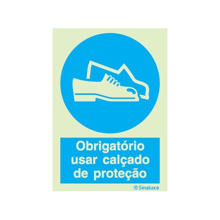 Sinal de obrigação, calçado de proteção