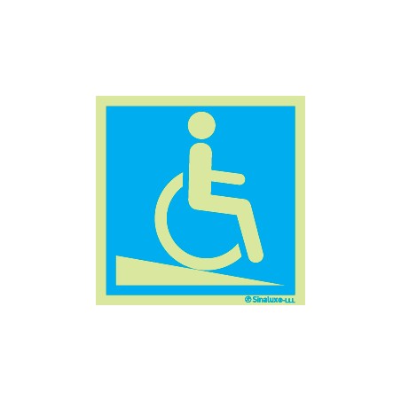 Sinal de rampa descida utilizadores com mobilidade condicionada
