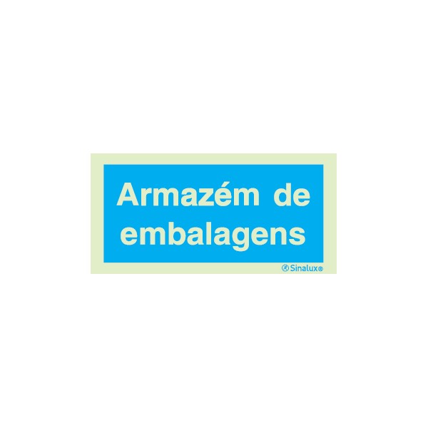 Sinal de informação, armazém de embalagens