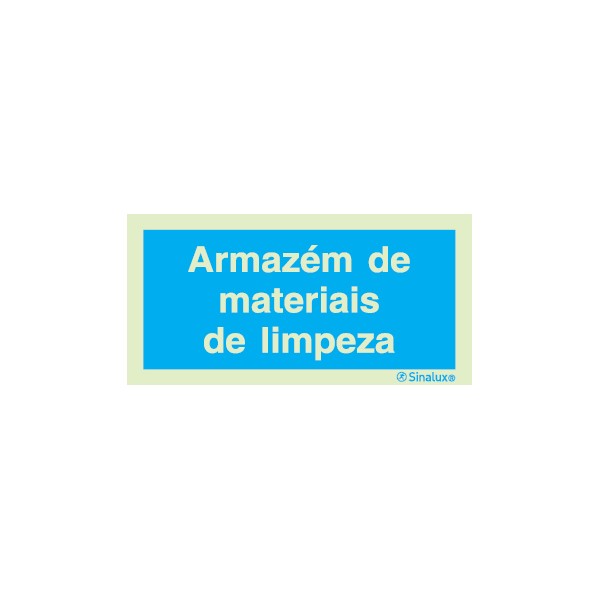 Sinal de informação, armazém de materiais de limpeza