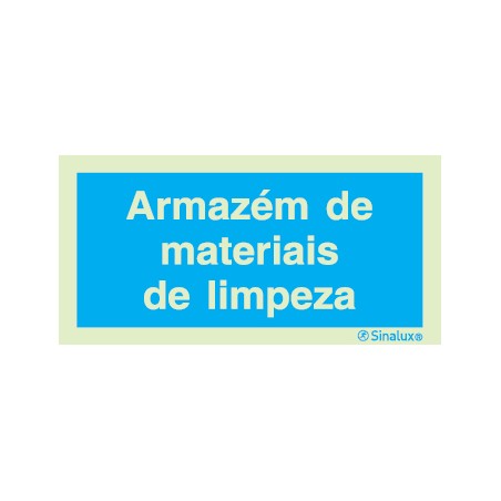 Sinal de informação, armazém de materiais de limpeza