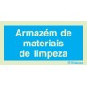 Sinal de informação, armazém de materiais de limpeza