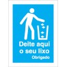 Sinal para separação de resíduos, Deite aqui o seu lixo